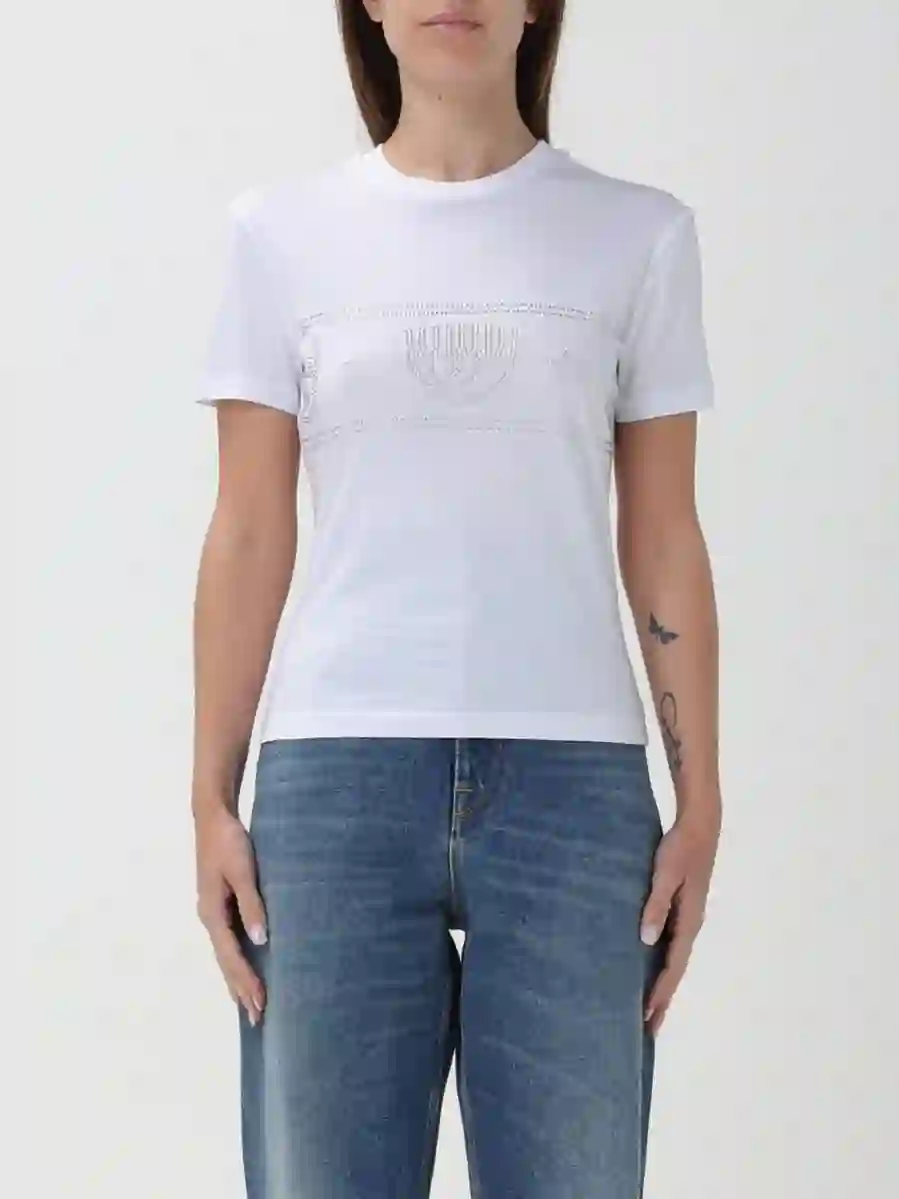 Resim CHIARA FERRAGNI TAŞLI KADIN T-SHIRT