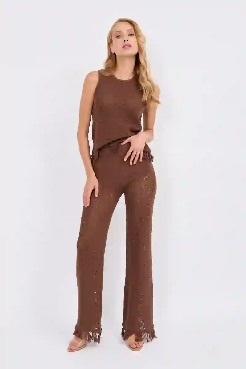 Resim VİCOLO KADIN TRİKO PANTOLON 77150B