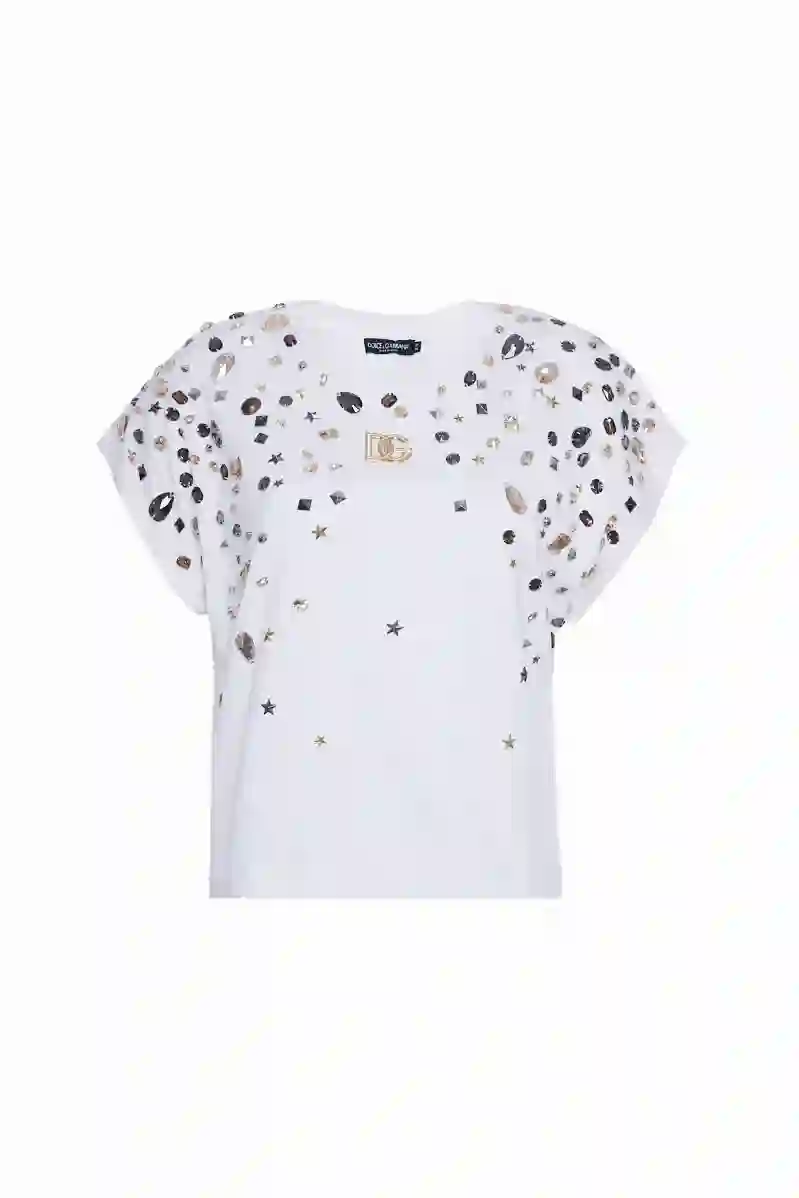 Resim DOLCE & GABBANA KADIN TAŞLI T-SHIRT F8056Z-G7C6K